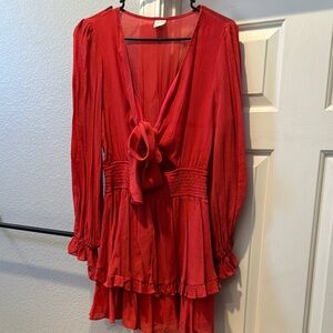 Selfie Leslie Scarlet Tie-Front Dress